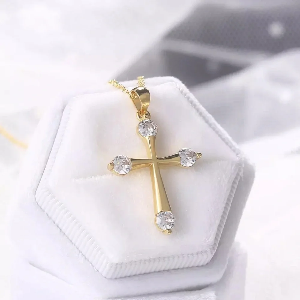 Gold Plated Double Fair Goth Pendants Necklace - Picture 2 of 8